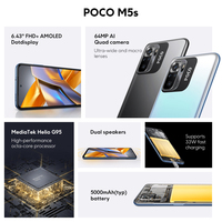 Globalna wersja POCO M5s Helio G95 Octa Core 64MP Quad Camera NFC 6.43 "wyświetlacz MOLED 5000mAh bateria dwa głośniki telefon komórkowy 2